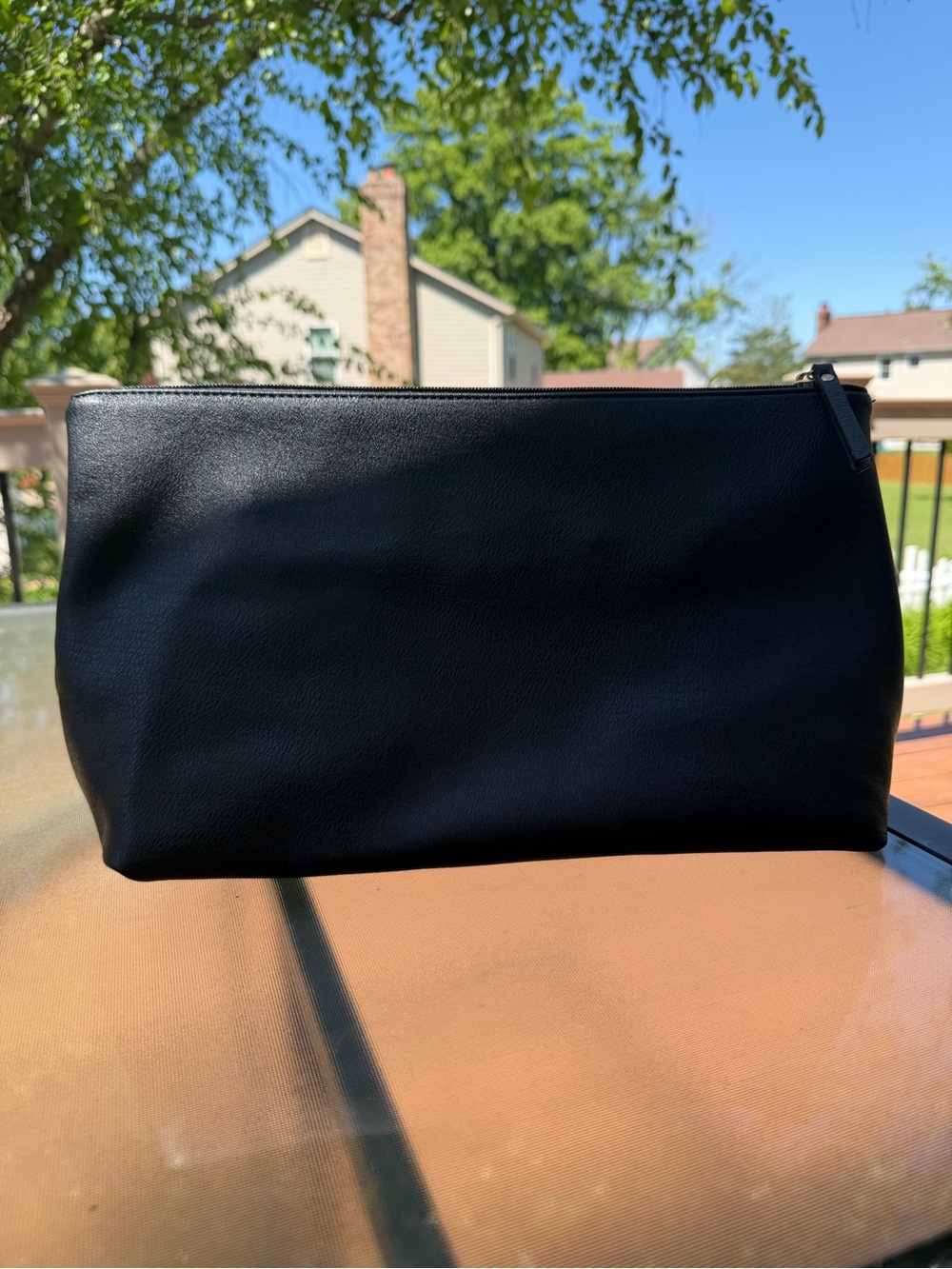 Classic Black Cosmetic Pouch - Sleek Travel Makeup Bag